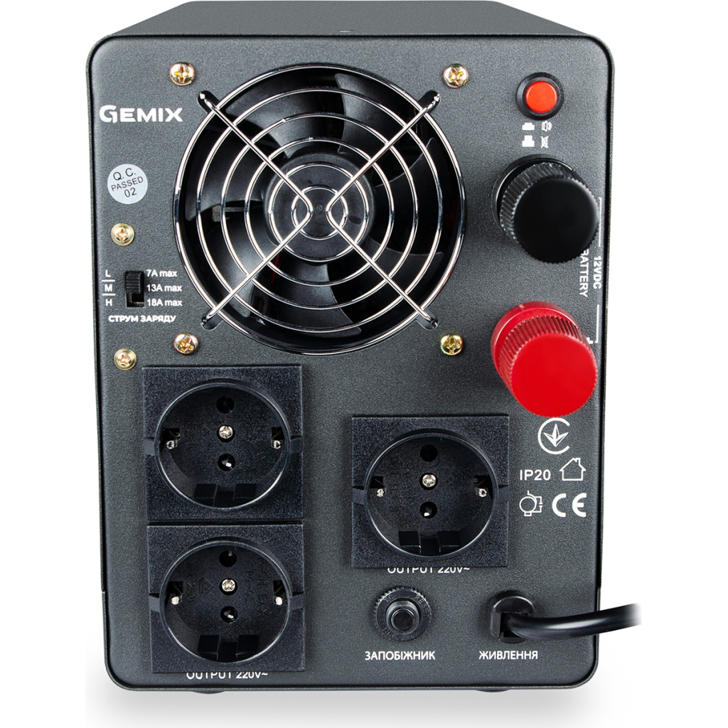 Пристрій безперебійного живлення Gemix PSN-1200U (PSN1200U) - зображення 3