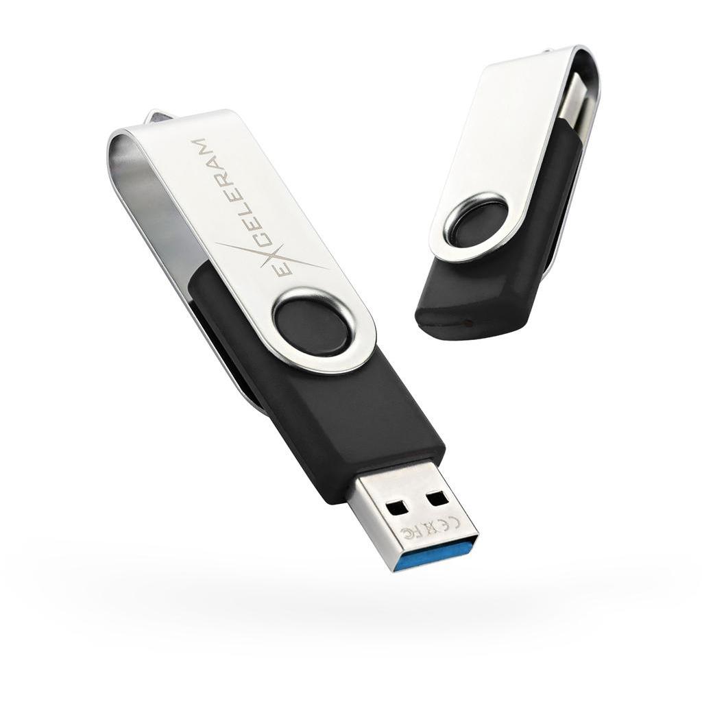 USB флеш накопичувач eXceleram 128GB P1 Series Silver/Black USB 3.1 Gen 1 (EXP1U3SIB128) - зображення 1