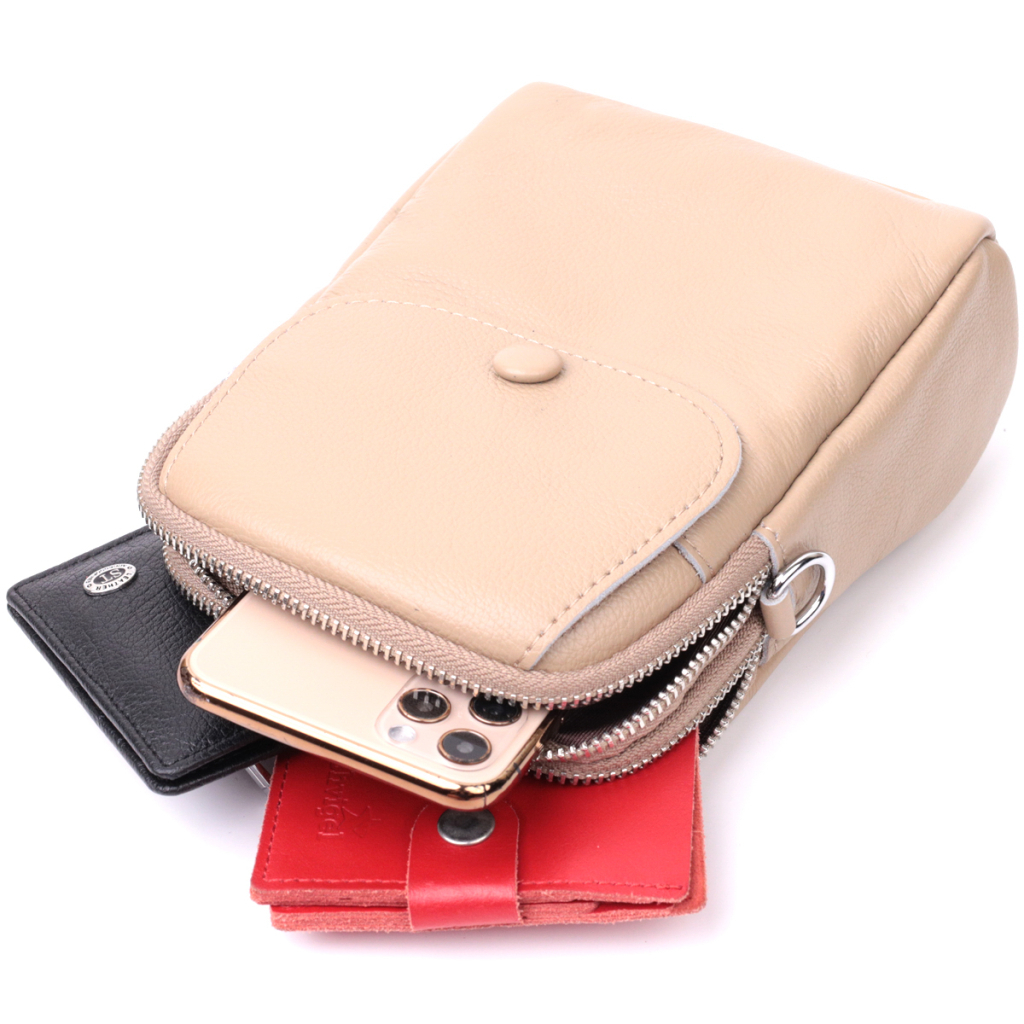 Сумка Vintage Жіноча на два відділення з натуральної шкіри Бежева (22400) - зображення 6