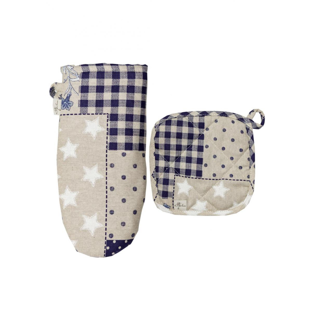 Кухонна прихватка Прованс Рукавичка Печворк синій Господиня (031504) - изображение 3