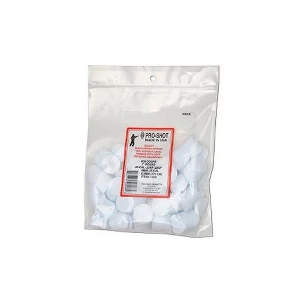 Патч для чищення зброї Pro-Shot .22 - .270 - 1" круглий бавовна 600 шт/уп (1-600) - зображення 1