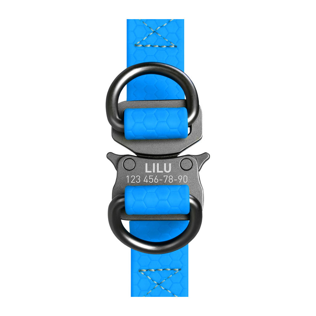 Шлея для собак WAUDOG Waterproof з QR паспортом L Ш 25 мм Д 60-90 см блакитна (27672) - зображення 4