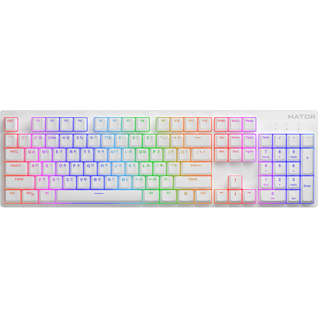 Клавіатура Hator Rockfall 2 Mecha Orange USB White (HTK-711) - зображення 1