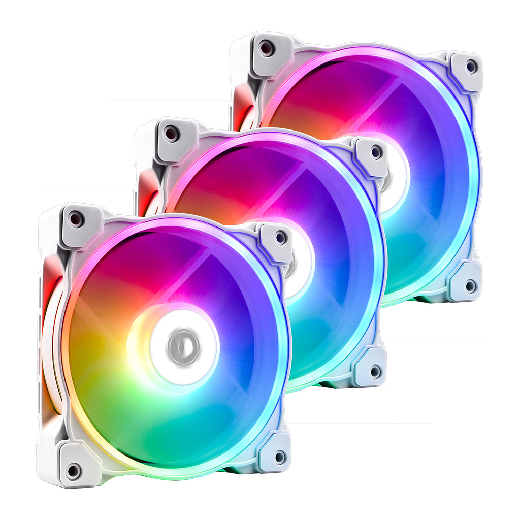 Кулер до корпусу ID-Cooling ZF-12025-ARGB-TRIO-SNOW - зображення 1