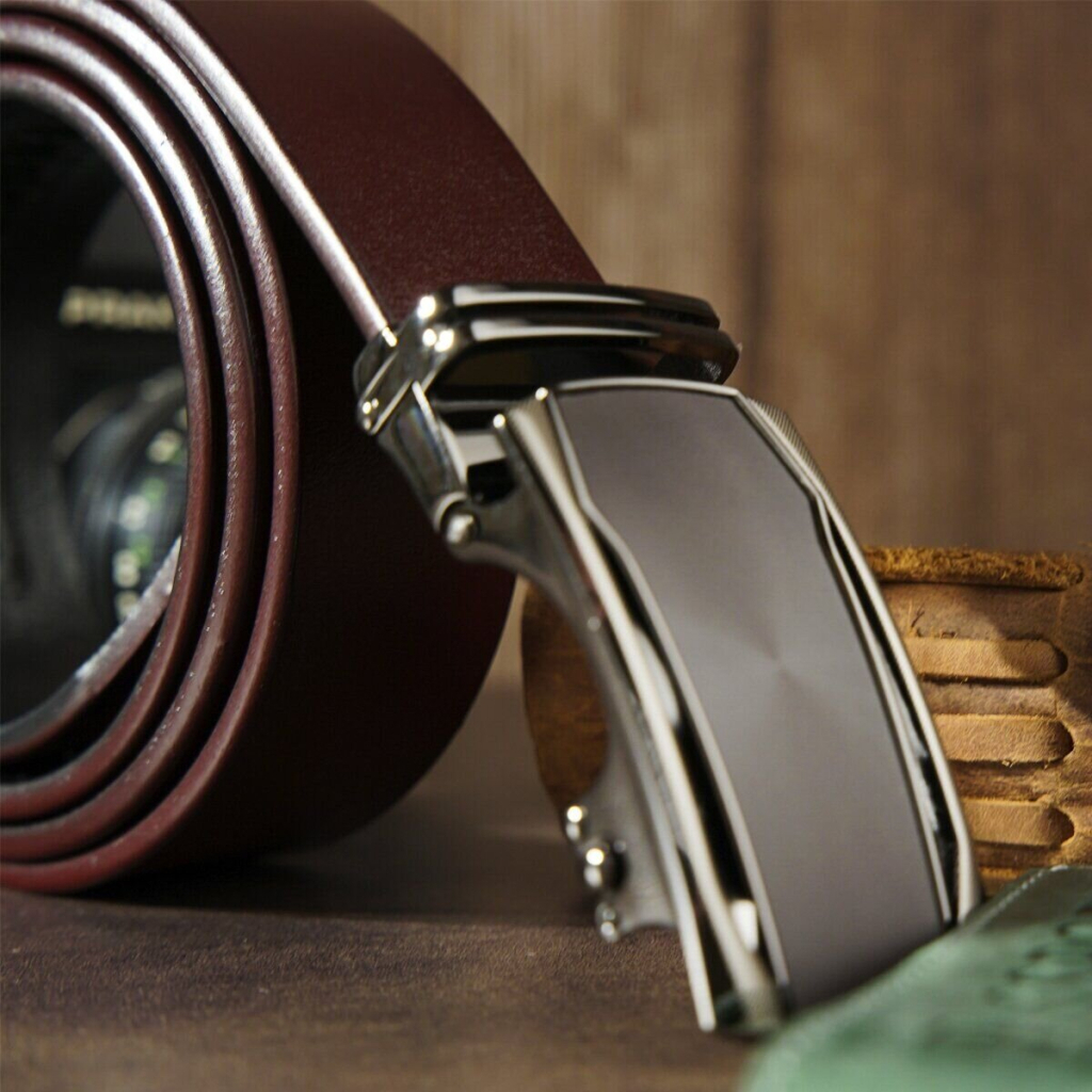 Ремінь Vintage Чоловічий з матовою вставкою на пряжці Коричневий (20278) - зображення 8