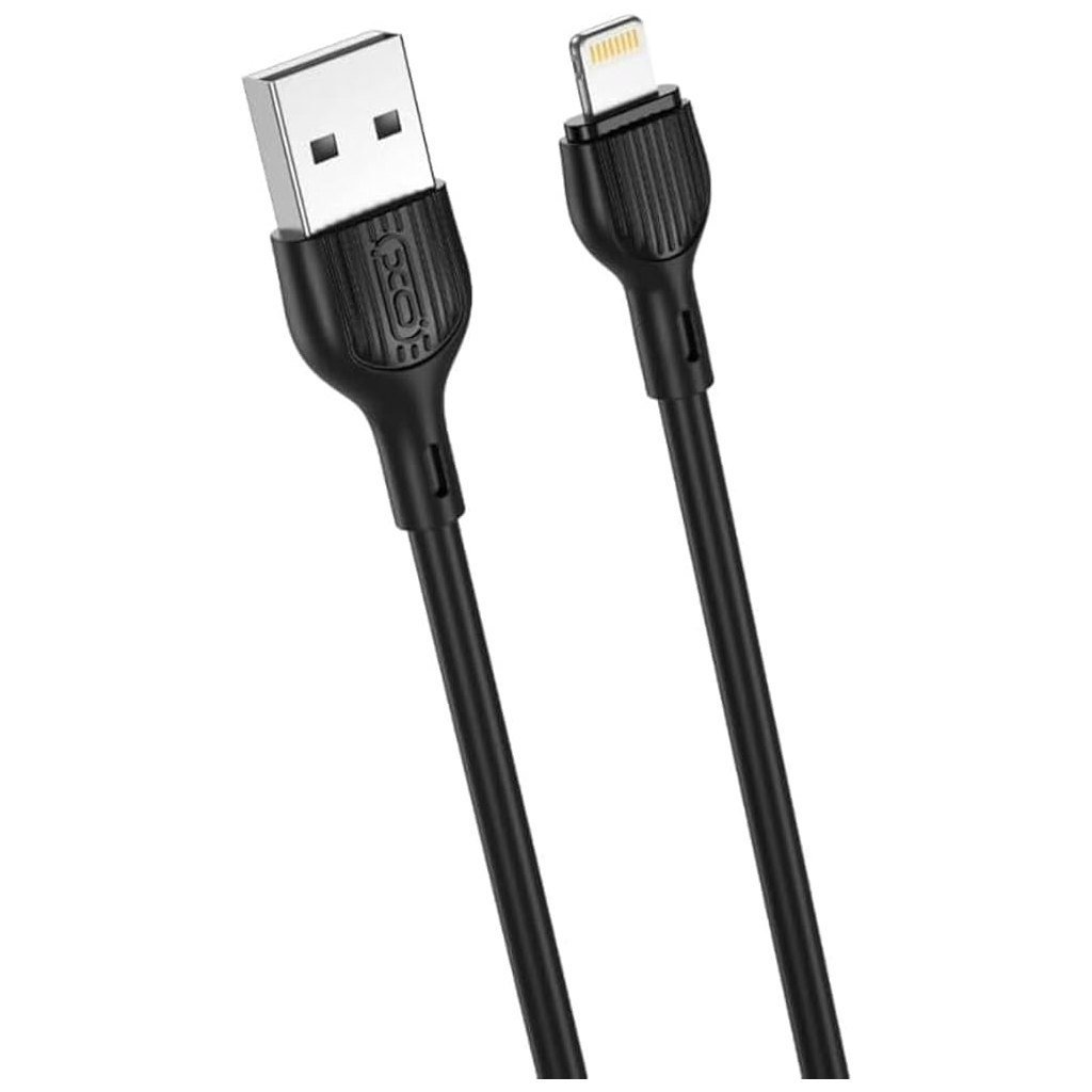 Дата кабель USB 2.0 AM to Lightning 1.0m 2.1A black XO (XO-NB200-L-1-BK) - зображення 2