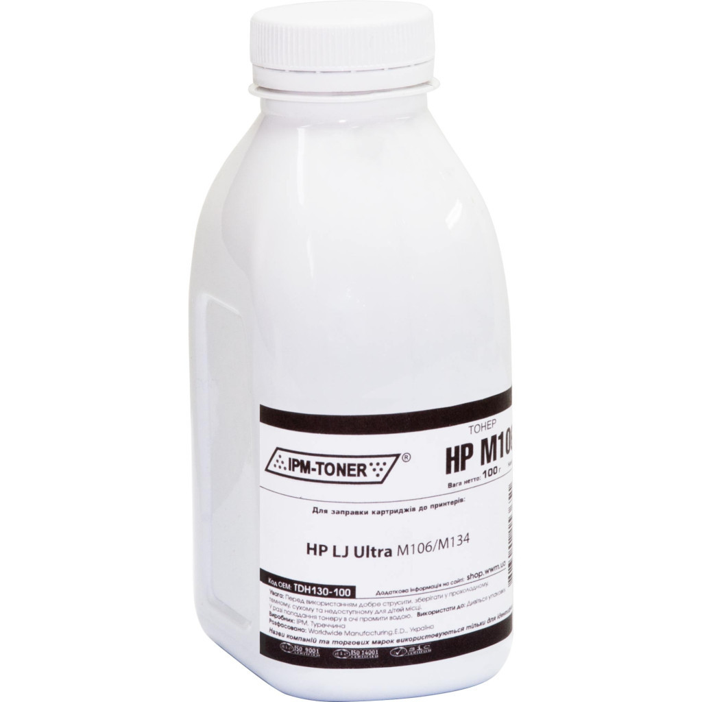 Тонер IPM HP LJ Ultra M106/M134, 100г Black (TDH130-100) - зображення 1