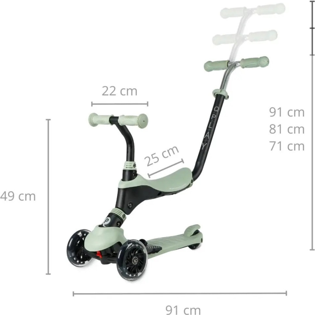 Самокат QPlay 5 в 1 Sema Pro Green (ST-004SemaProGeeen) - зображення 8