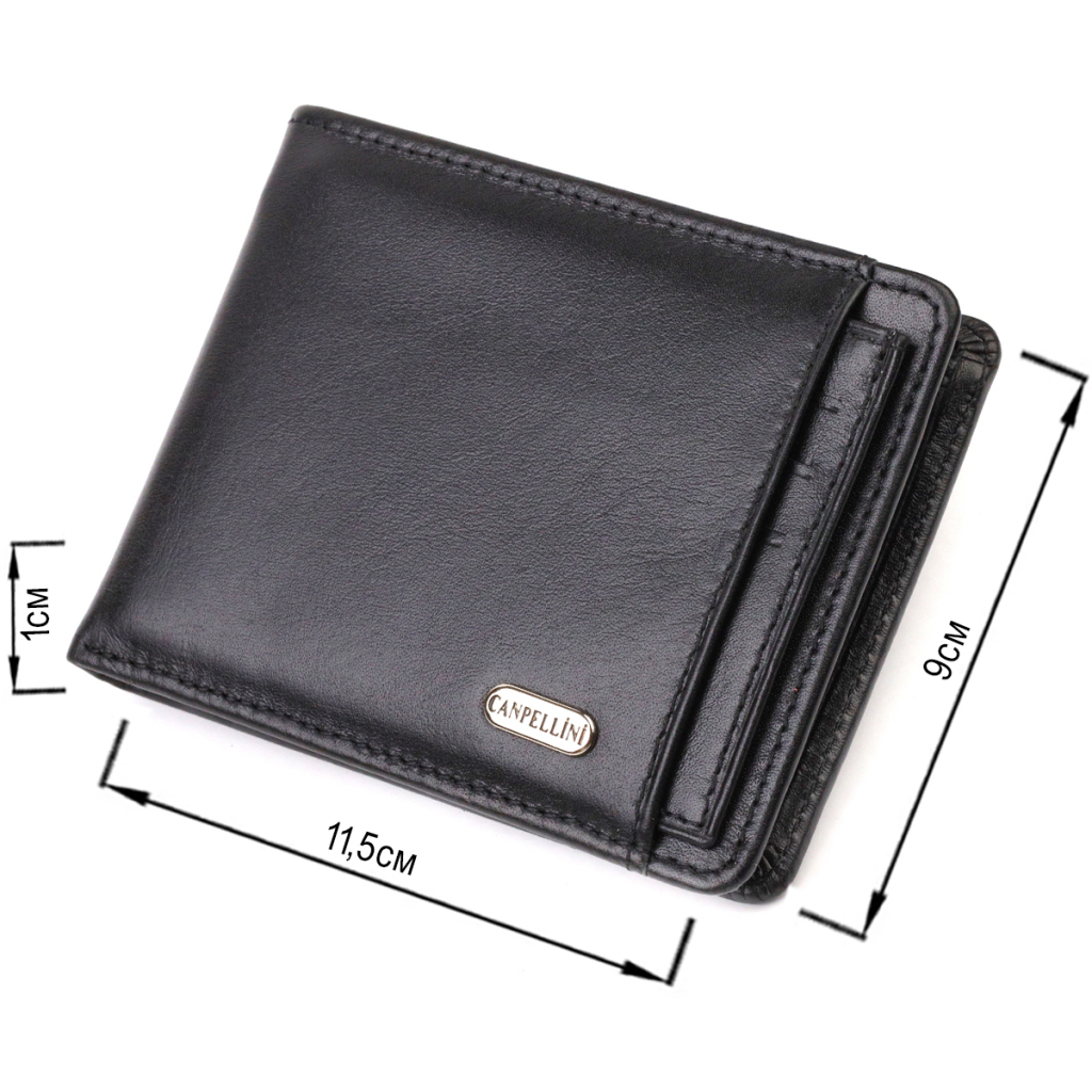 Гаманець Canpellini З натуральної шкіри Чорний (21876) - зображення 3