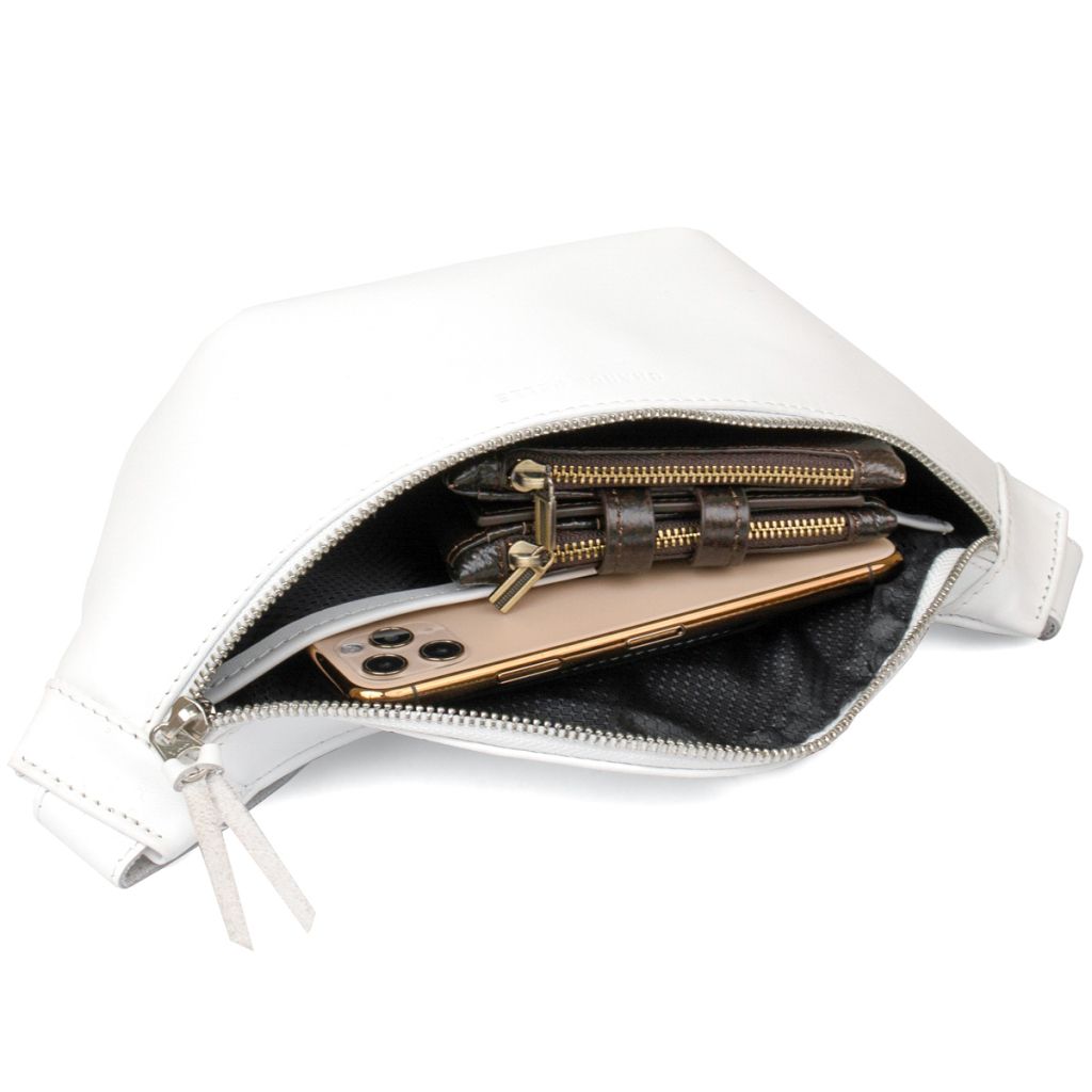 Сумка Grande Pelle Шкіряна на пояс Біла (11356) - зображення 5