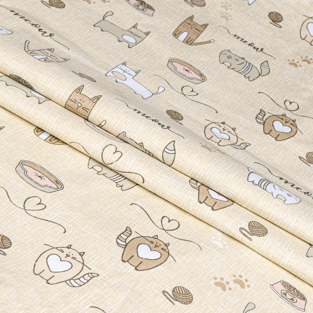 Постільна білизна Home Line Котяча радість пісчано-рожевий бязь полуторна (175853) - зображення 2