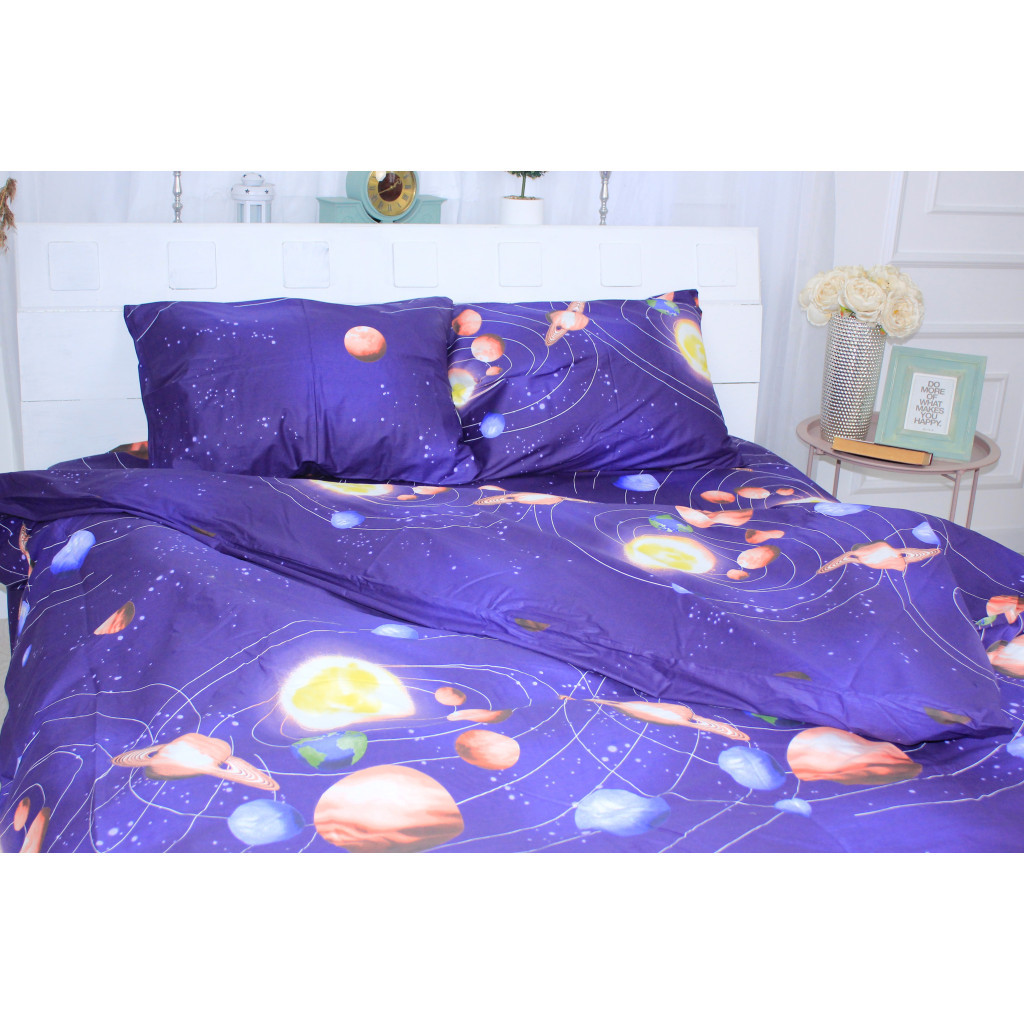 Постільна білизна MirSon Сатин 22-1282 Night Space Євро (2200003585650) - зображення 2