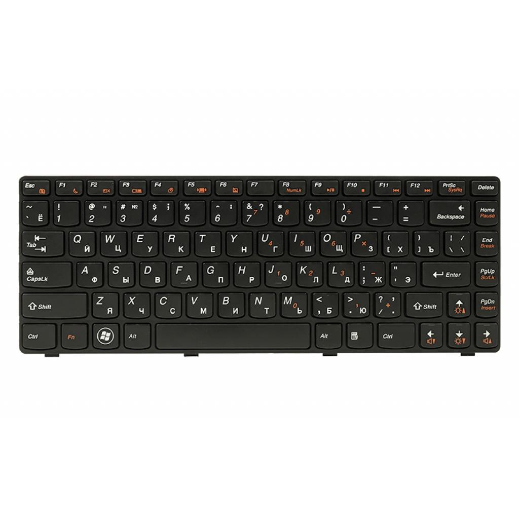 Клавіатура ноутбука PowerPlant Lenovo IdeaPad G470 черный, черный фрейм (KB311897) - зображення 1