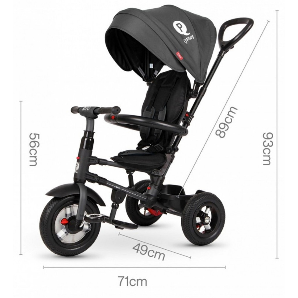 Дитячий велосипед QPlay Rito Rubber Blue складаний триколісний (S380-10BlueRubber) - зображення 5