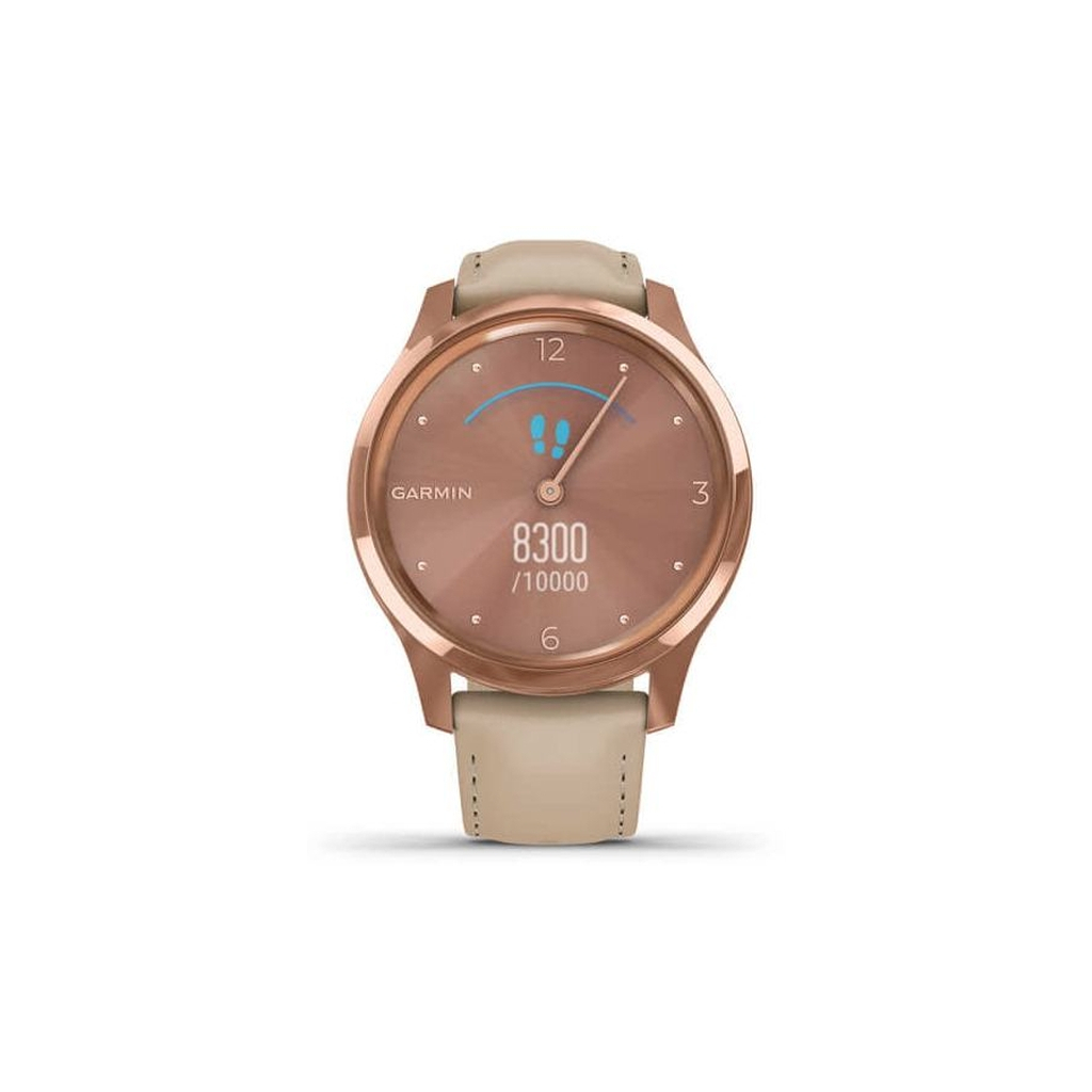Смарт-годинник Garmin vivomove Luxe, RoseGold, Light Sand, Leather (010-02241-21) - зображення 4