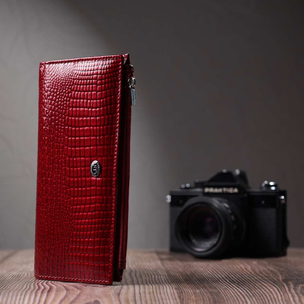 Гаманець ST Leather З натуральної шкіри Червоний (22715) - зображення 9