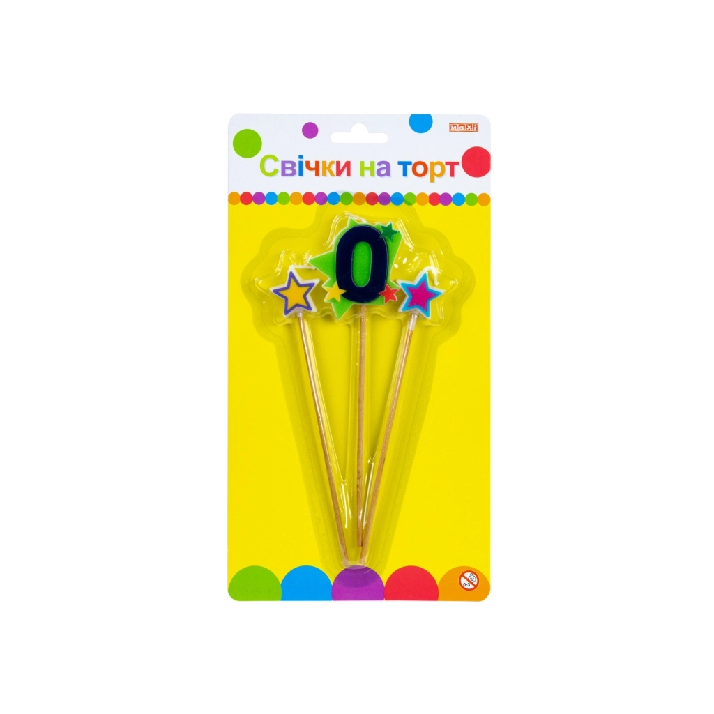 Свічка Maxi Stars "0" висотою 4,5 см, 3 шт. (MX620080-0) - зображення 1
