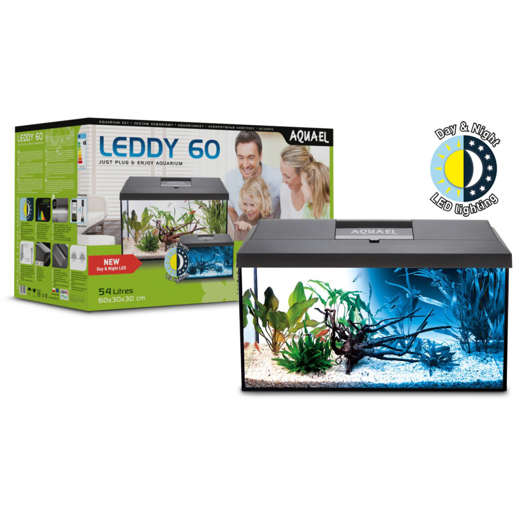 Акваріум AquaEl Leddy 60 з балкою Day&Night чорний (54 л) (5905546327992) - зображення 2