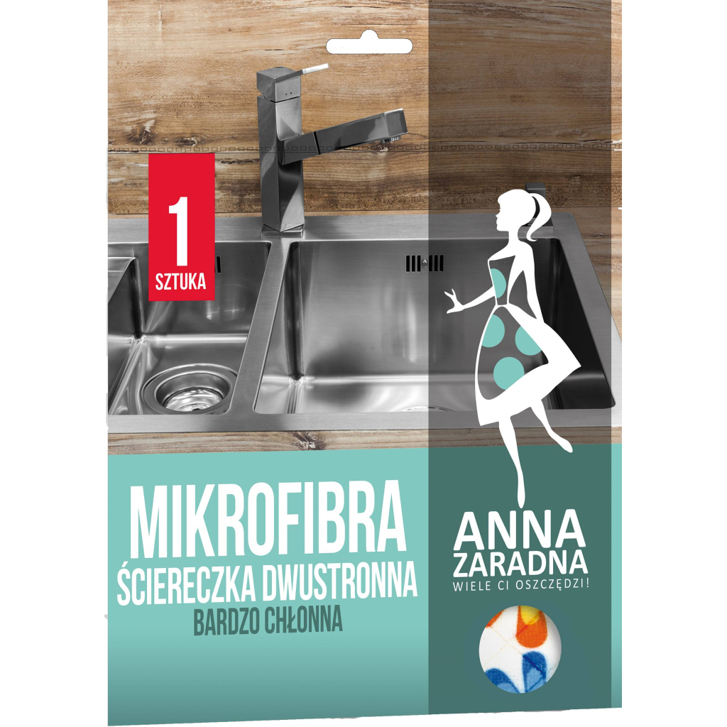Серветки для прибирання Anna Zaradna з мікрофібри двостороння 1 шт. (5903936017676) - изображение 1
