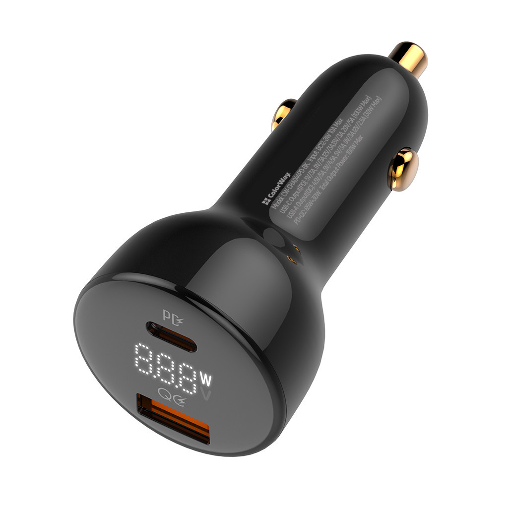 Зарядний пристрій ColorWay Power Delivery PPS USB (USB-A + USB-C) (100W) Black (CW-CHA044PD-BK) - зображення 6