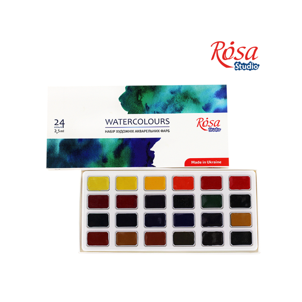Акварельні фарби Rosa Studio 24 кольори х 2.5 мл (4823098518037) - зображення 3