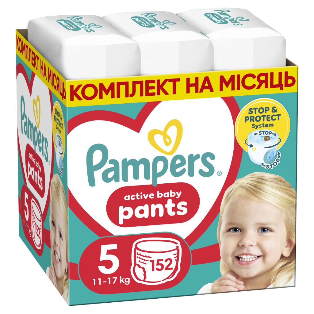 Підгузки Pampers трусики Pants Junior Розмір 5 (12-17 кг) 152 шт (8006540068601) - зображення 1