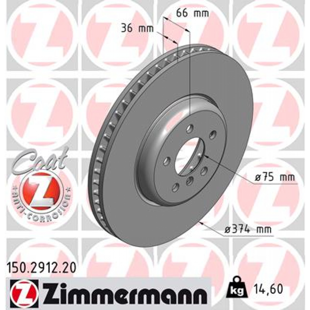 Гальмівний диск ZIMMERMANN 150.2912.20 - зображення 1