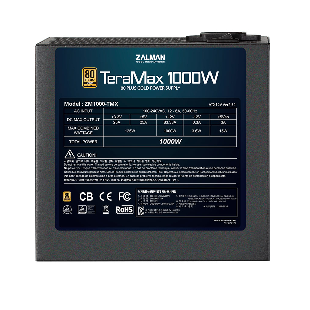 Блок живлення Zalman 1000W TERAMAX (ZM1000-TMX) - зображення 4
