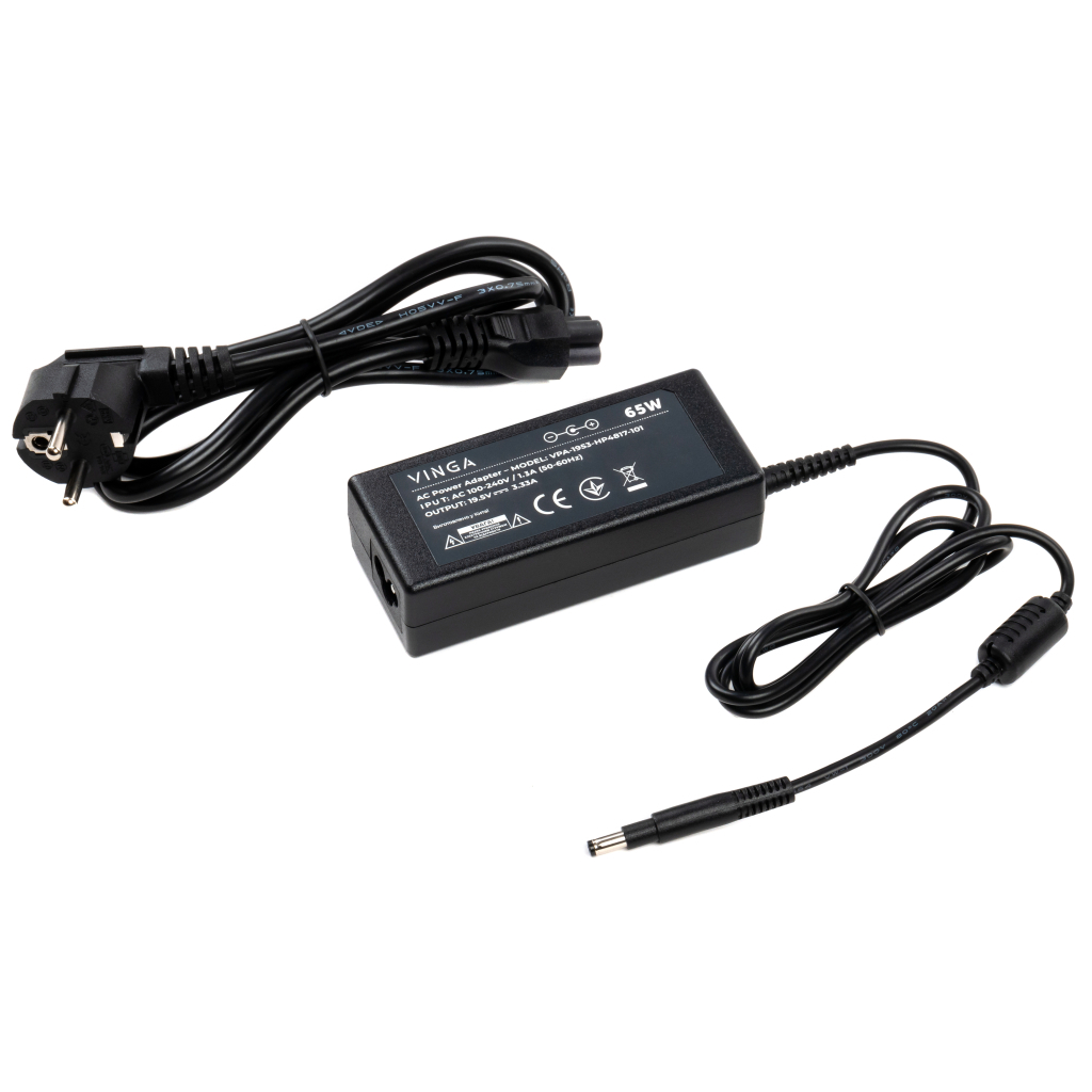 Блок живлення до ноутбуку Vinga HP 65W 19.5V 3.3А 4.8*1.7 long (VPA-1953-HP4817-101) - зображення 2