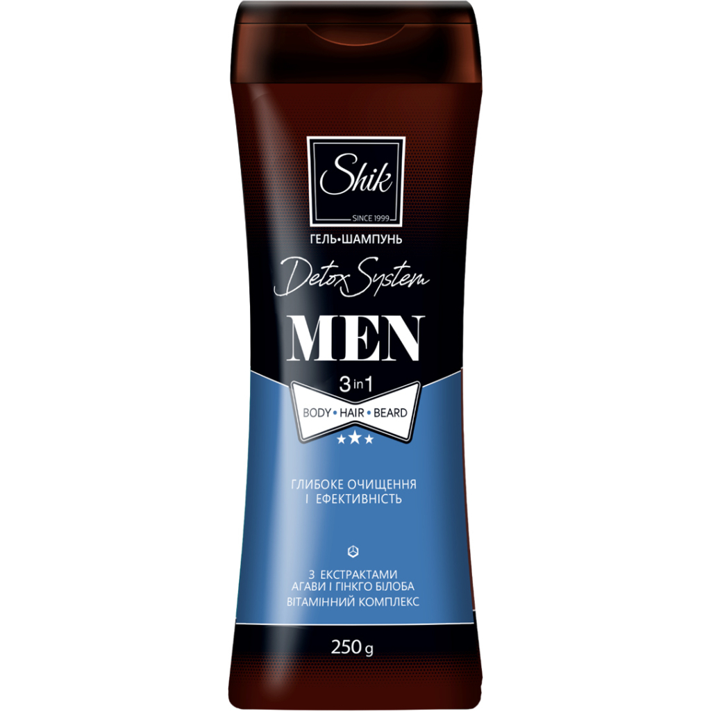 Гель для душу Shik 3 в 1 Men Detox System 250 г (4820023368903) - зображення 1