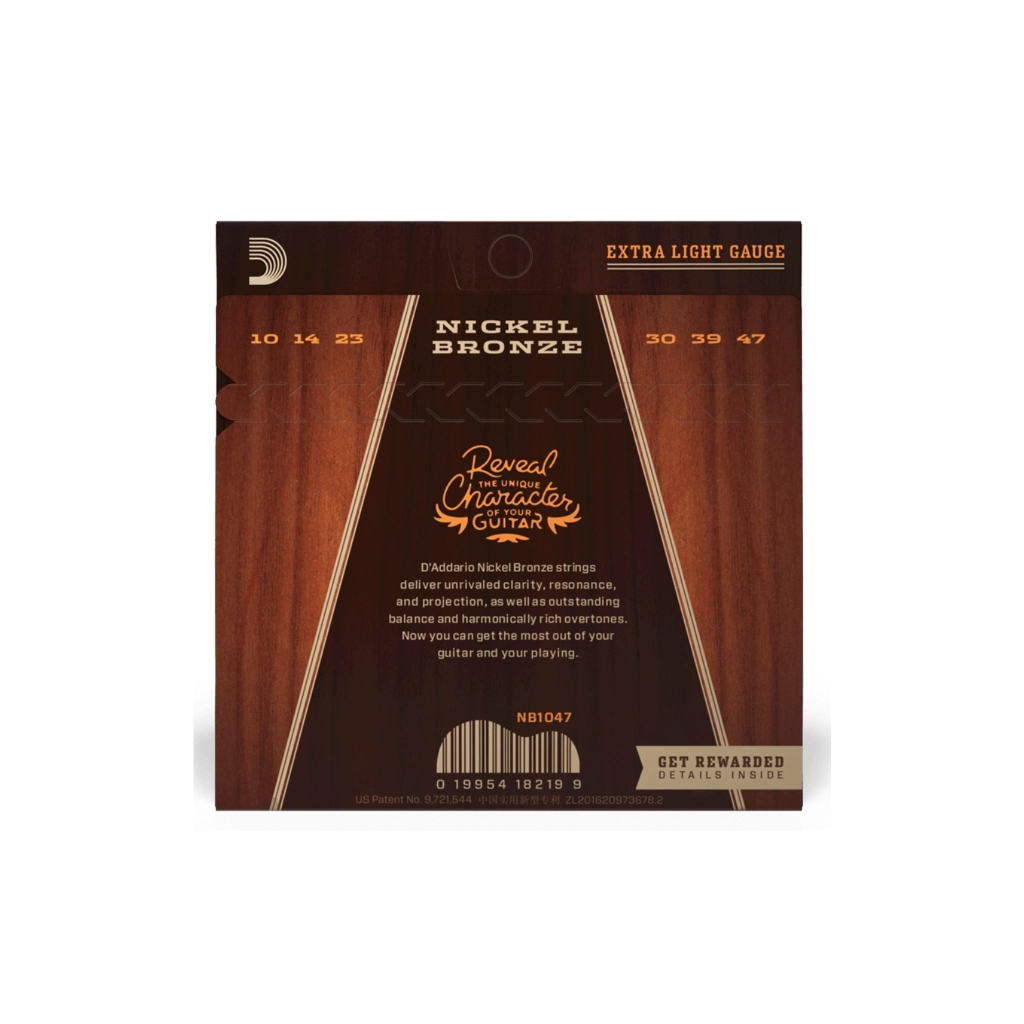 Струни для гітари D'Addario Nickel Bronze Extra Light (10-47) (NB1047) - изображение 3