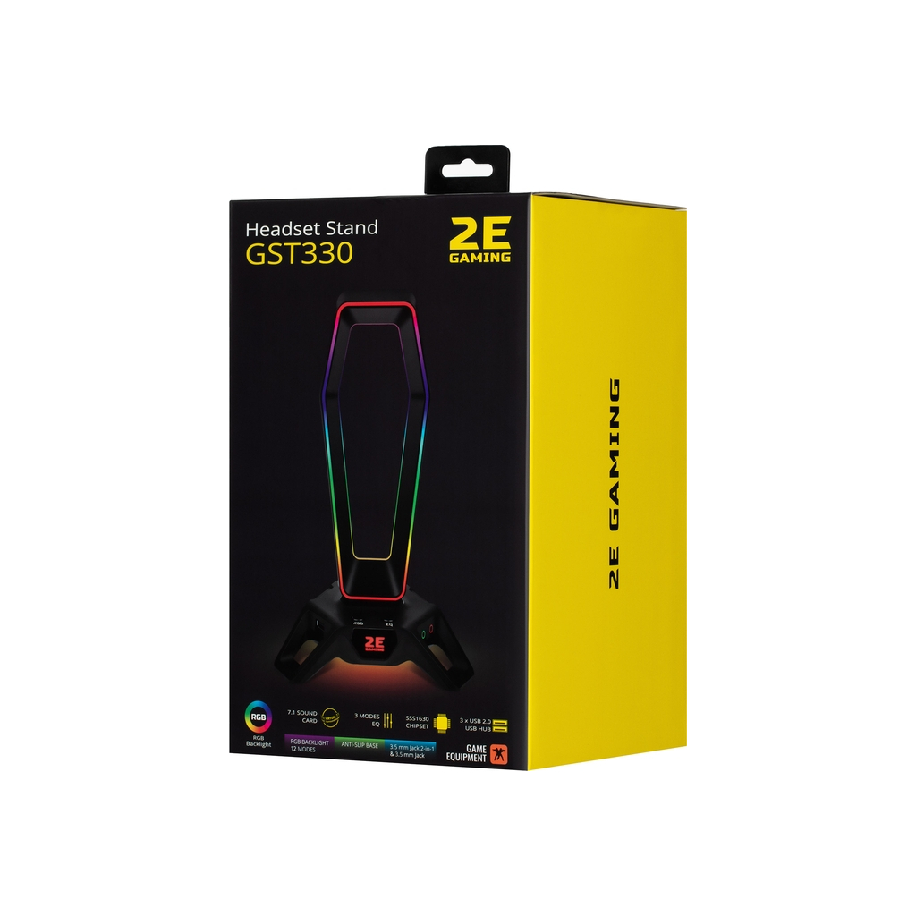 Підставка для гарнітури 2E Gaming GST330 RGB 7.1 USB Black (2E-GST330UB) - изображение 5