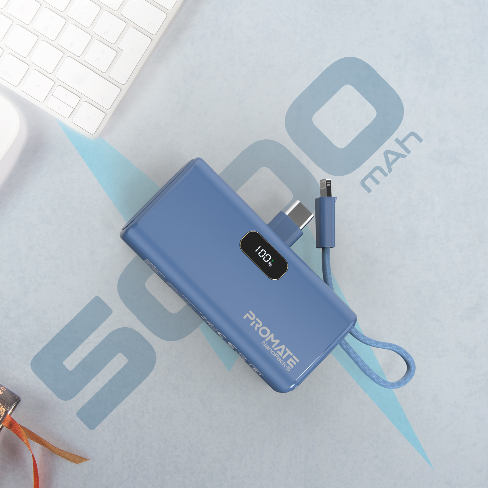 Універсальна мобільна батарея Promate Nanopack-5 5000mAh 20W Blue - изображение 2