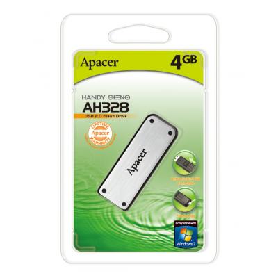 USB флеш накопичувач Apacer 4GB AH328 silver USB 2.0 (AP4GAH328S-1) - зображення 8