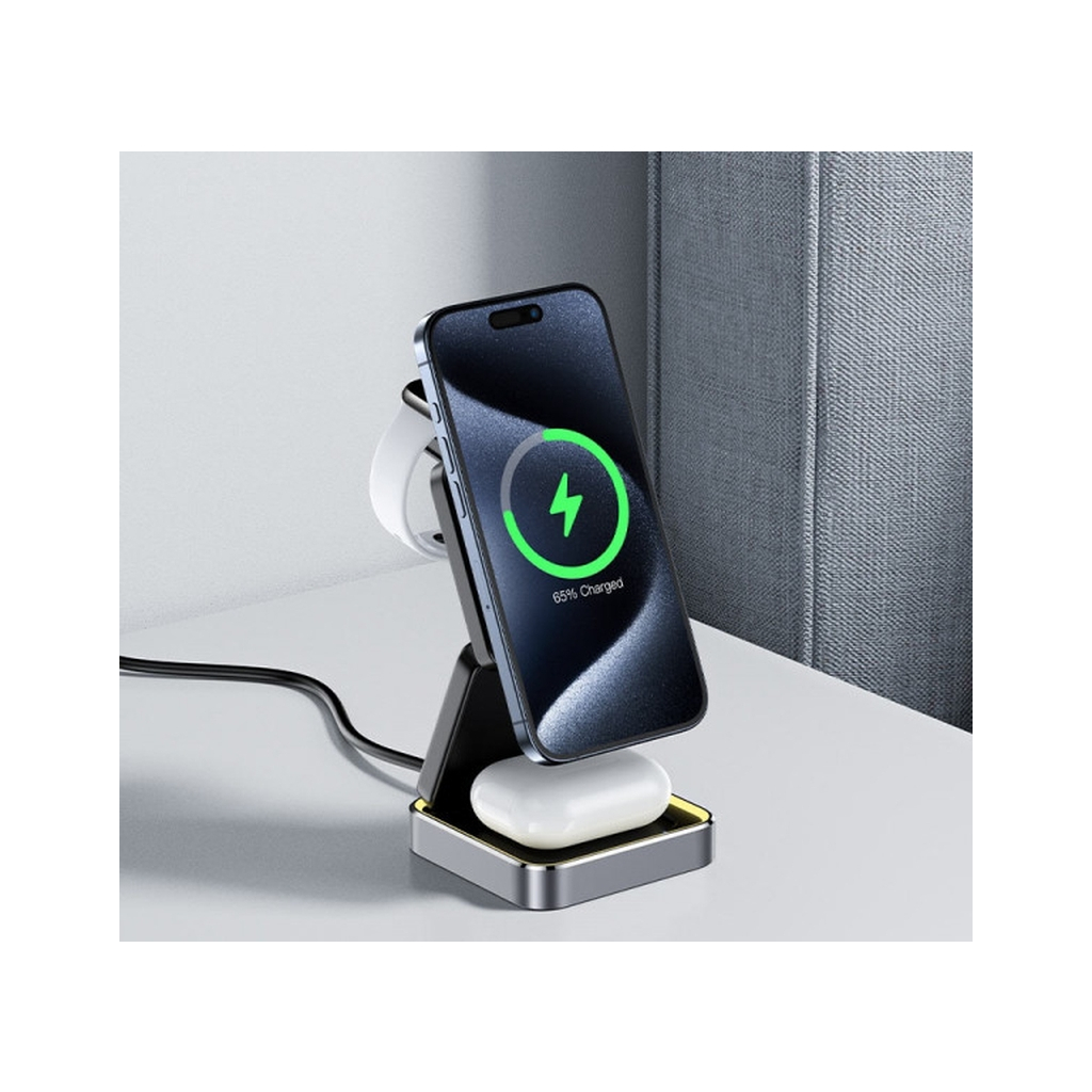 Зарядний пристрій Acefast Wireless QI 3in1 15W E20 (6974316283478) - зображення 6