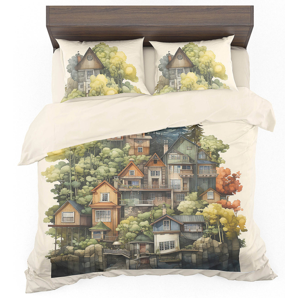 Постільна білизна Home Line Хатки, бязь, полуторний (184468) - зображення 1