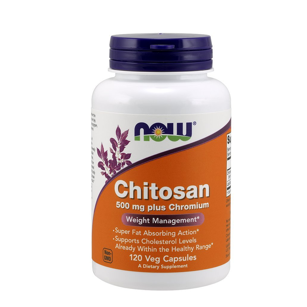 Вітамінно-мінеральний комплекс Now Foods Хітозан 500мг + Хром, 120 вегетаріанських капсул (NOW-02025) - зображення 1
