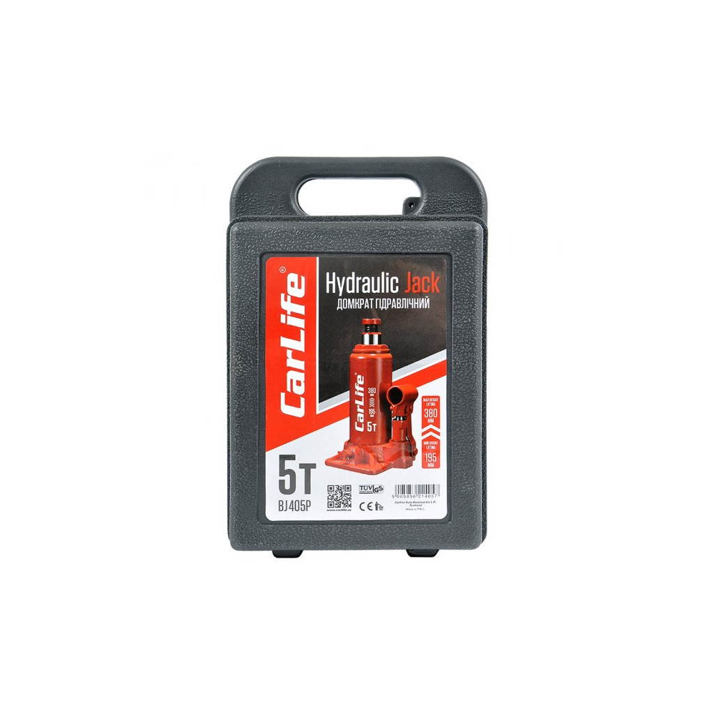 Домкрат CarLife 5т 195-380мм (BJ405P) - зображення 4