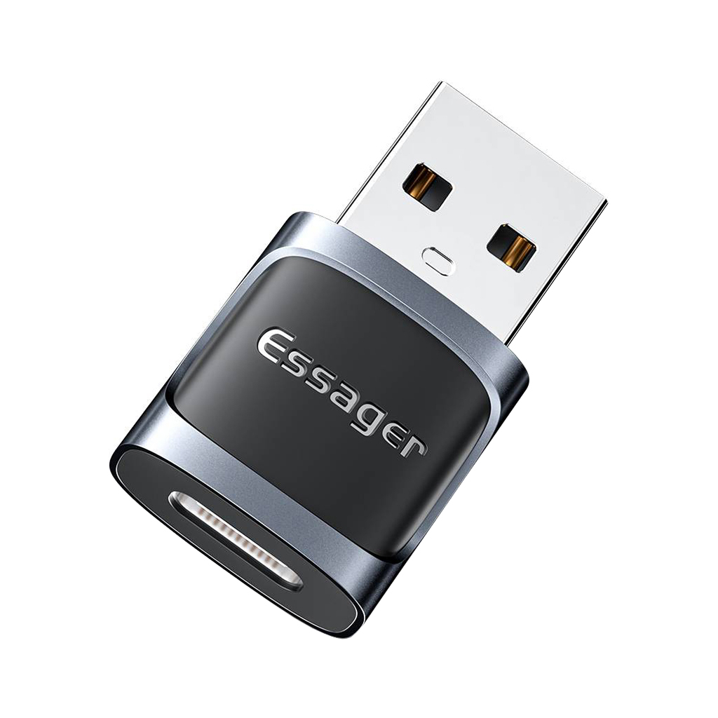 Перехідник USB 3.0 AM to USB-C F gray Essager (EZJCA-XL01) - зображення 1