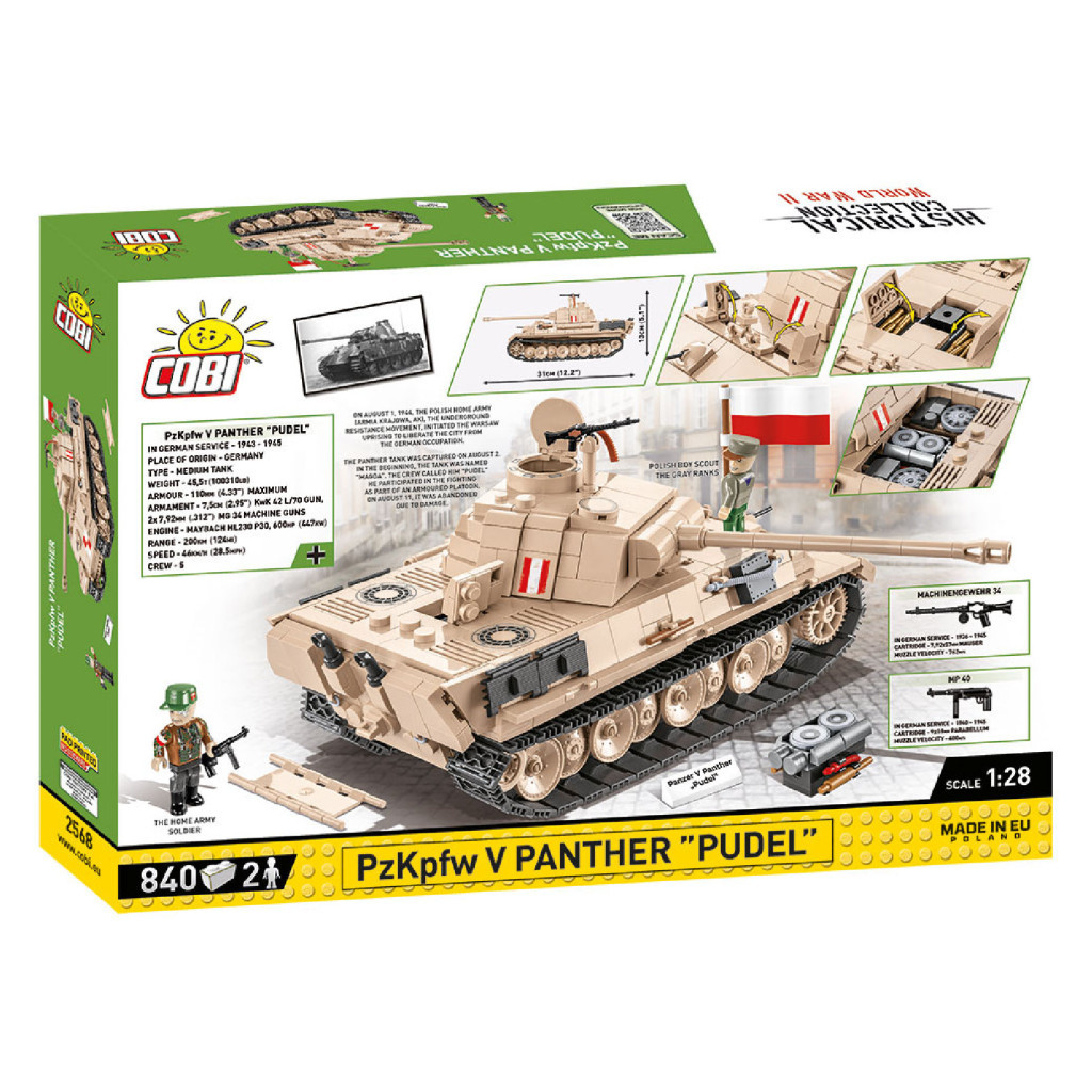 Конструктор Cobi Танк Пантера V - Пудель 1:28, 840 деталей (COBI-2568) - зображення 2