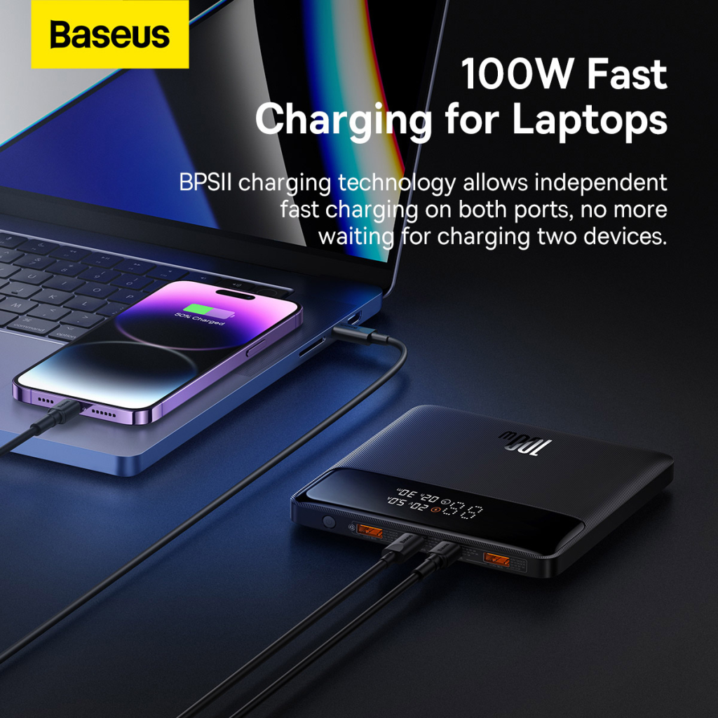 Батарея універсальна Baseus Blade 20000mAh 100W OE, black (PPBL000301) - зображення 12