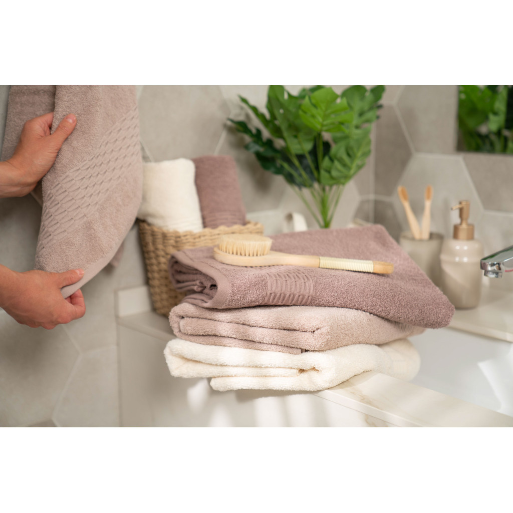 Рушник Ardesto набір махрових Lotus 2 шт 50х90 см індіго, 70х140см, 100% бавовна, беж (ART2357NS) - изображение 7