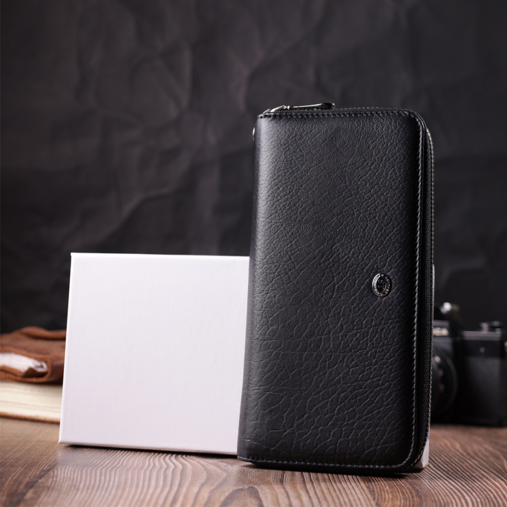 Гаманець ST Leather З натуральної шкіри Чорний (22562) - зображення 10