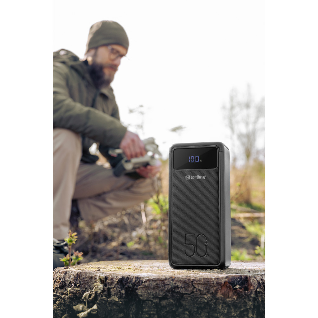 Батарея універсальна Sandberg 50000mAh 130W PD, 3хUSB 3xType-C LED 2W (420-75) - зображення 9