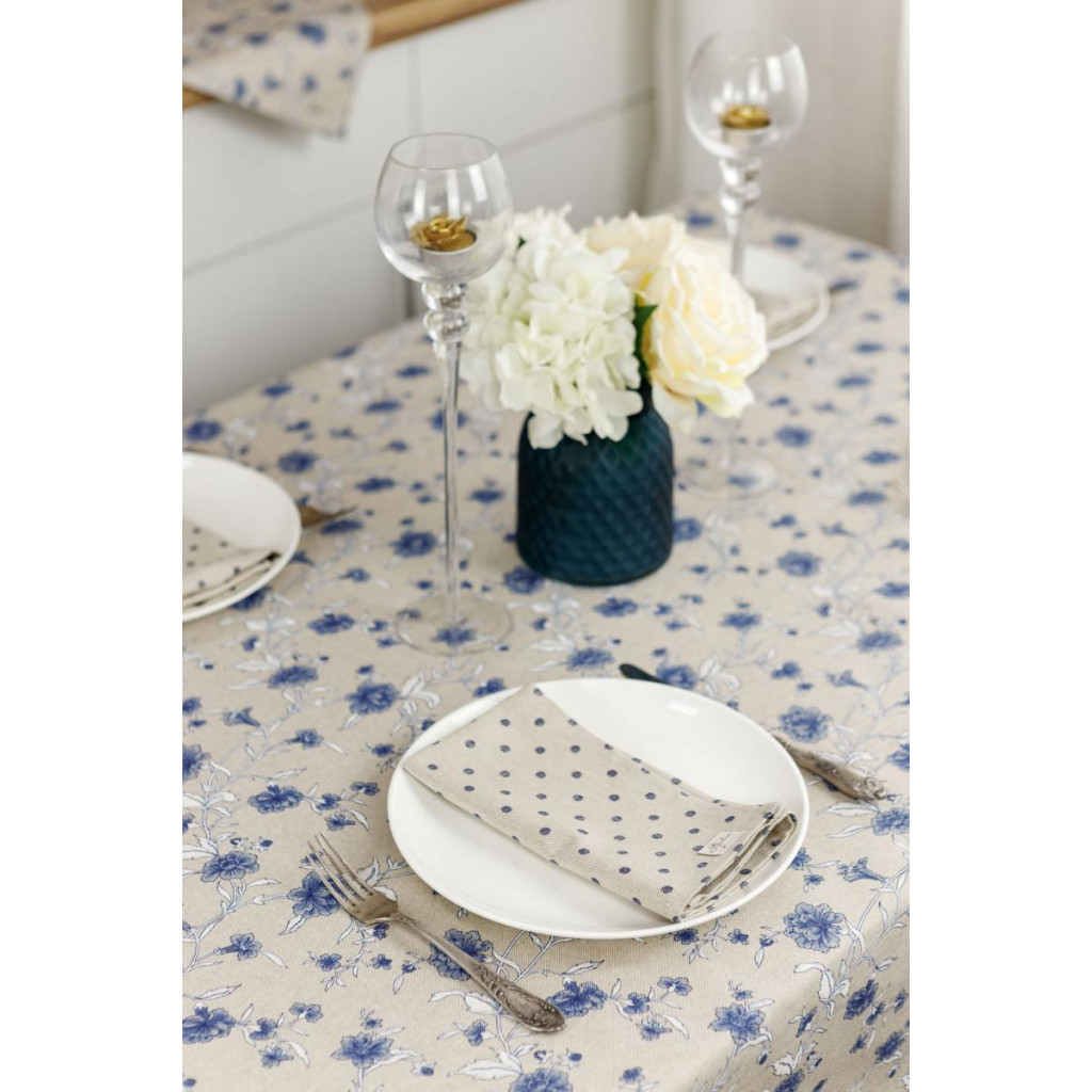 Скатертина Прованс Квіти сині Господиня 120х136 см (4823093450851) - зображення 5
