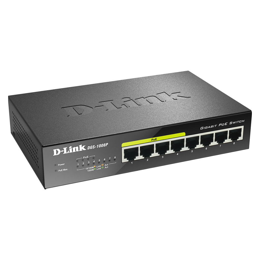 Комутатор мережевий D-Link DGS-1008P/E - зображення 2