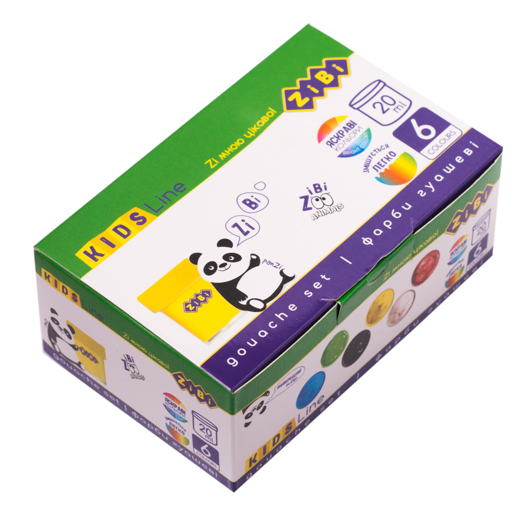 Гуашеві фарби ZiBi KIDS Line 6 кольорів по 20 мл (ZB.6603) - зображення 1