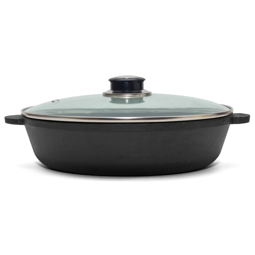 Сковорода Brizoll Monolith чавунна зі скляною кришкою 240х60 мм (M2460U-6) - зображення 1