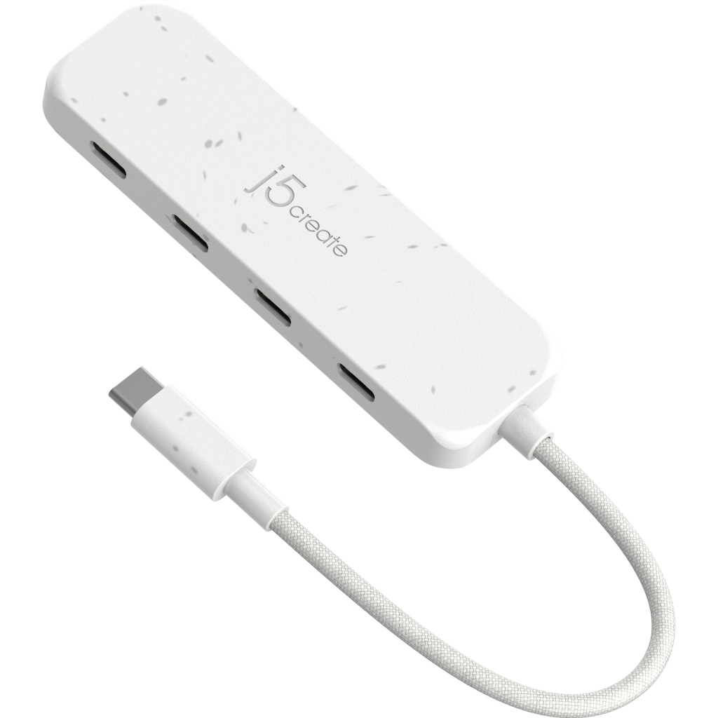 Концентратор J5create USB-C to 4xUSB-C 3.2 10Gbps white (JCH345EW-N) - зображення 3