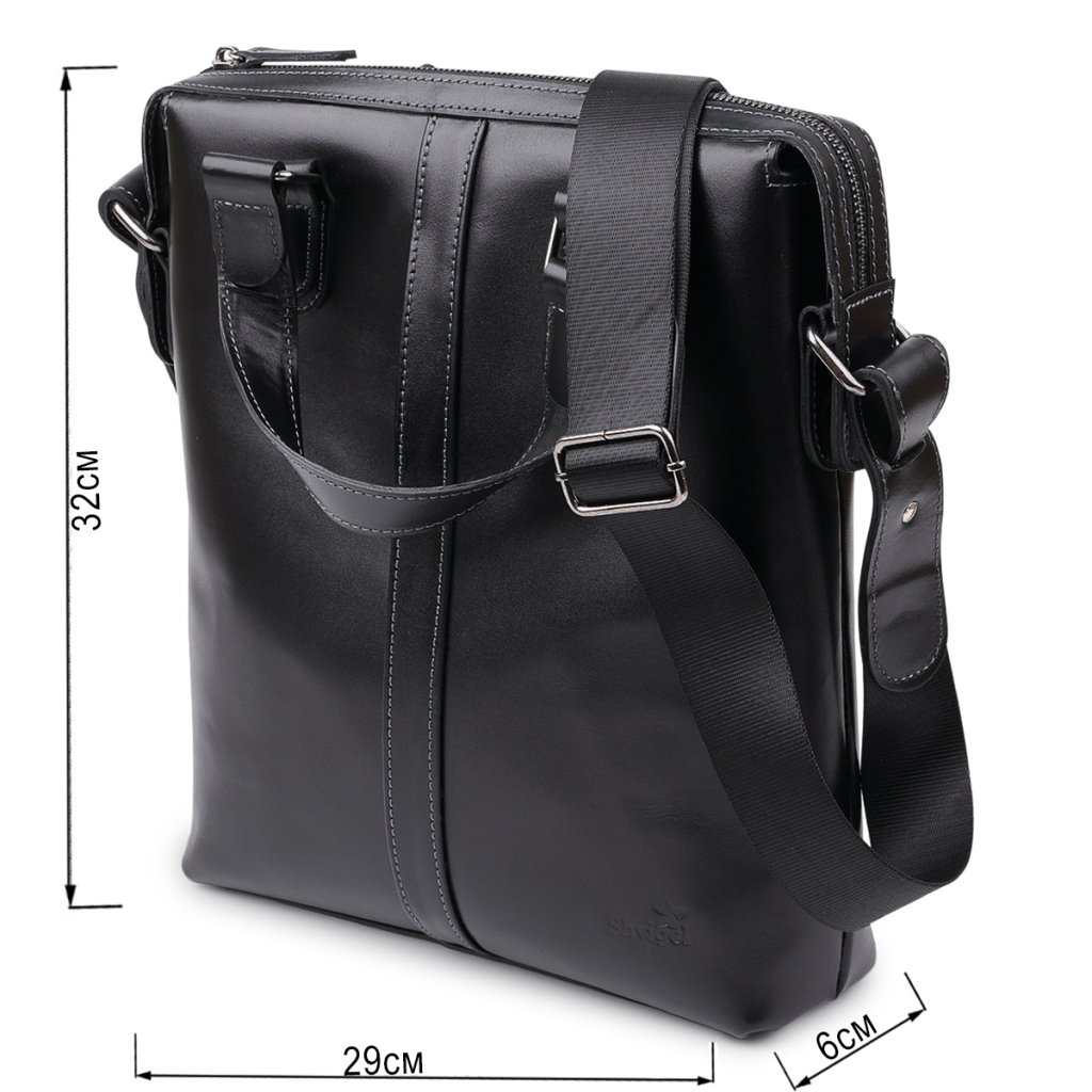 Сумка Shvigel Шкіряна Чорна (11287) - зображення 3